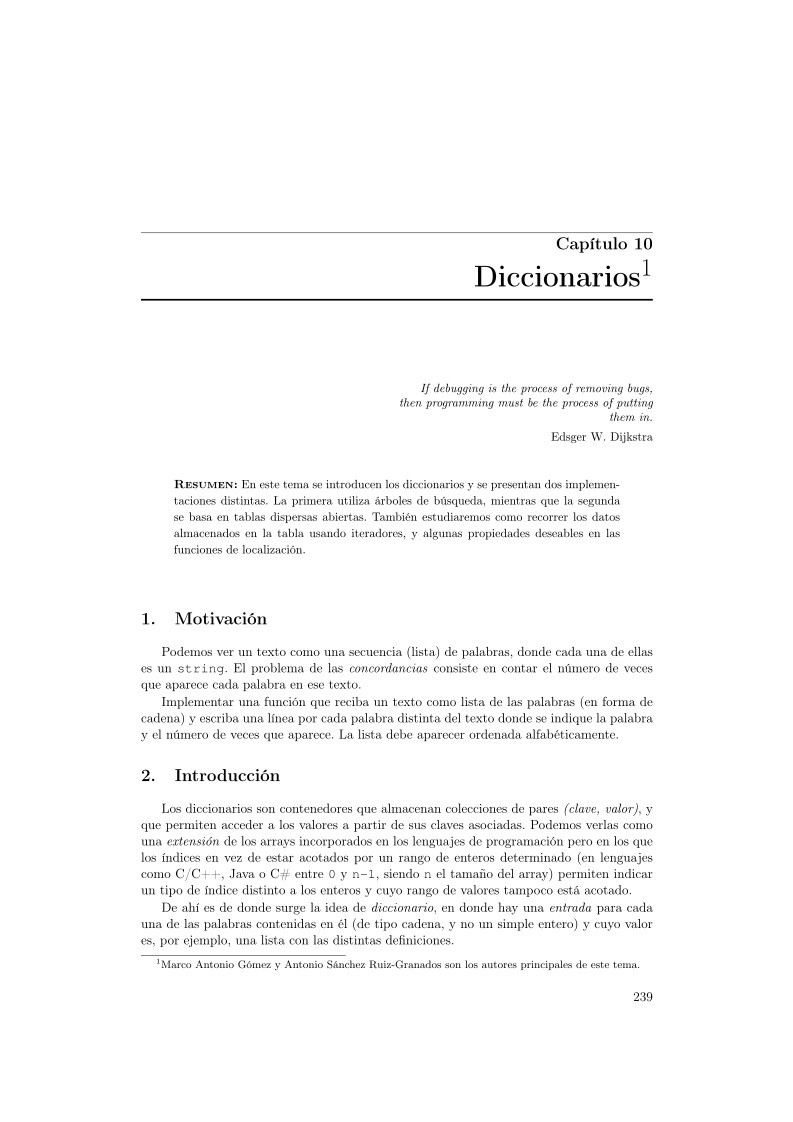 Imágen de pdf Capítulo 10 Diccionarios